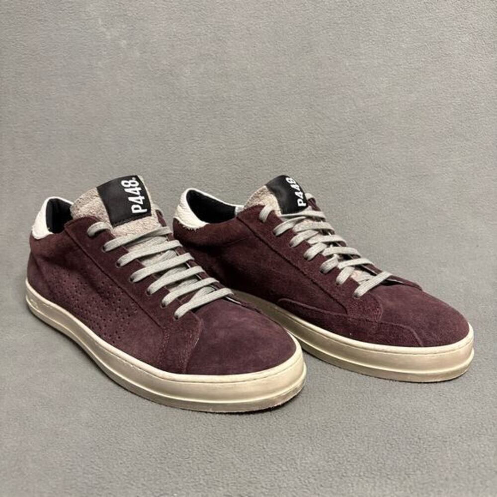 P448 John Plum Purple Low Top Suede Sneakers Women’s Size 39 8.5US